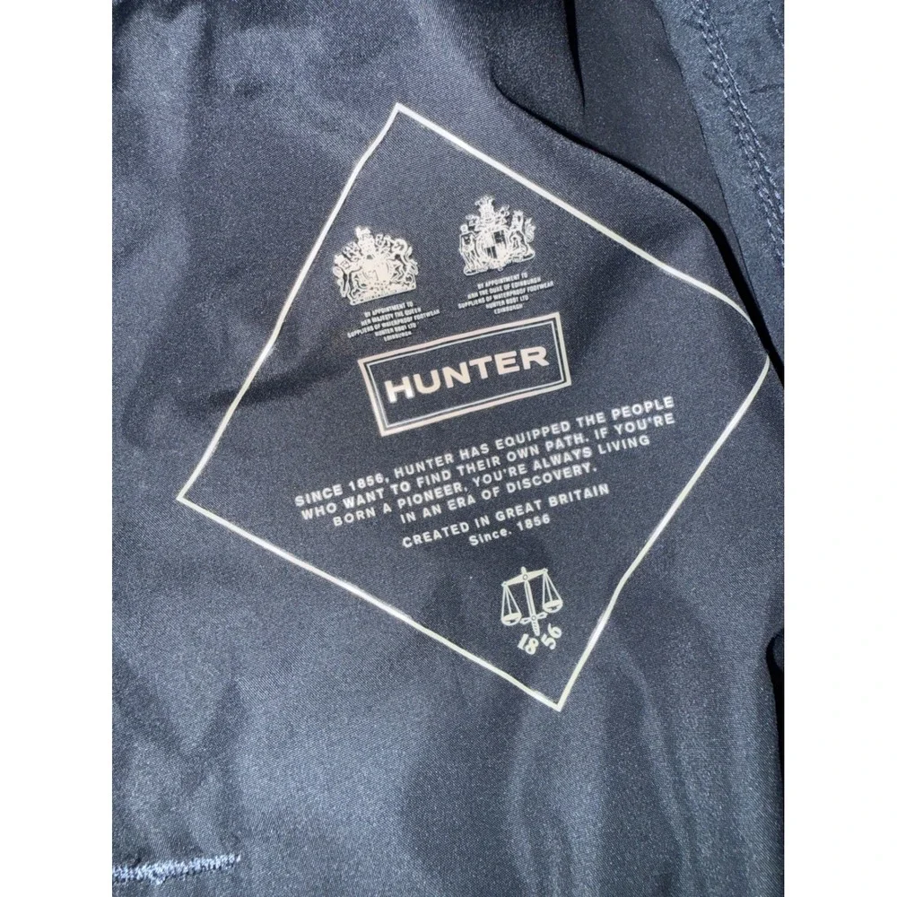 Hunter Original Kids Navy Blue Hooded Windbreaker Jacket Size 7-8 Striped Trim